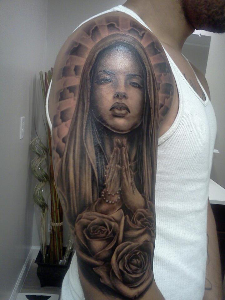 Beautiful Modern-day Interpretation of the Virgin Mary in Tattoo Art
