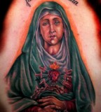 Religious Tattoo Art of the Virgin Mary - Christian Tattoos