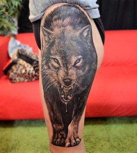 viscious-wolf-leg-tattoo