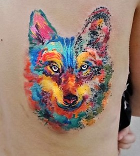 vivid-watercolor-wolf-tattoos