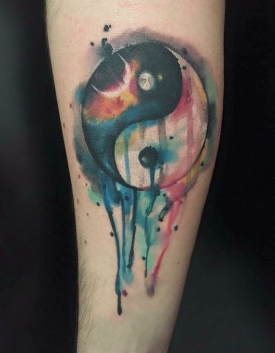 watercolor-yin-yang-tattoos