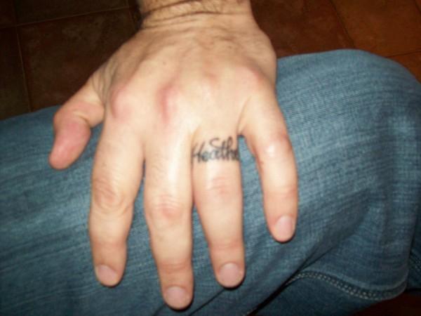 Scripture Wedding Ring Finger Tattoo