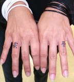 Japanese Letter Wedding Ring Tattoo on Finger