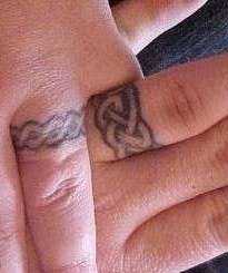 Unique Wedding Ring  Finger Tattoo for Couple