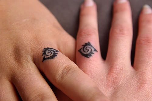 Impressive Wedding Ring Finger Tattoo Design Pic