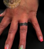 Awesome Wedding Ring Finger Tattoo Design