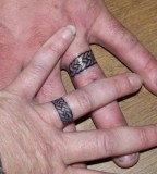 Custom Couple Wedding Ring Finger Tattoo Design