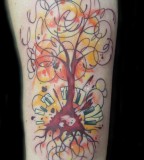 Beautiful Musical Tree Tattoo for Woman