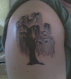 Cool Weeping Willow  Tattoo on Right Forearm