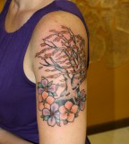 Weeping Willow in Bloom Tattoo on Forearm