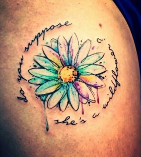 Wild flower watercolor tattoo