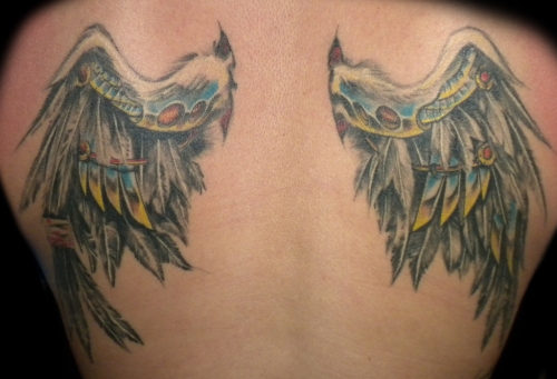 Great Mechanical Wings of Angel Tattoos Design for Men