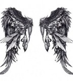 Combined Butterfly's and Angel's Wings Tattoo Design