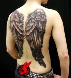 Awesome Angel Wings Full-Back Tattoo for Women by Jackierabbit12 (NSFW)