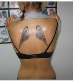 Cute & Feminine Small Angel Wings Back Tattoo Designs for Women (NSFW)
