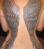 Beautiful Angel Wings on Women's Back - Tattoos for Women (NSFW)