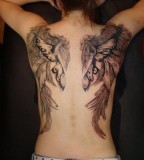 Amazing Angel's Wings and Butterfly Wings Full-Back Tattoo for Women (NSFW)