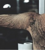 Awesome Angel's Wings Tattoo Design from Back to Arms