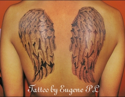 Traditional Wings Tattoo Design on Back by Eugenepl (Deviantart)