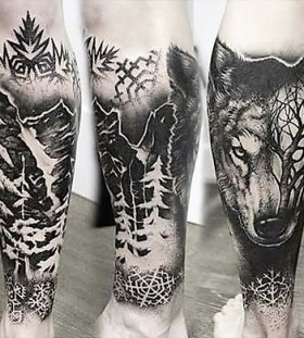 wolf-and-forest-tattoo