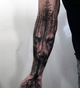 wolf-and-forest-tattoos