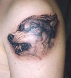 Angry Wolf Tattoo For Shoulder