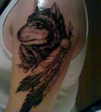 Beautiful Wolf Bicep Tattoo Designs
