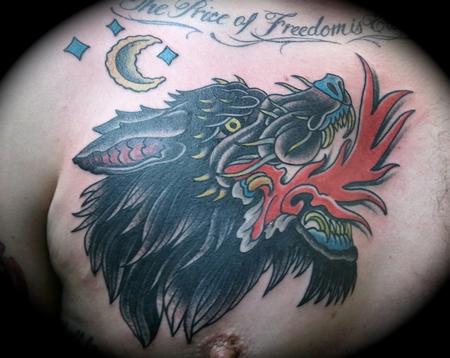 Chinese Wolf Tattoo Design For Men