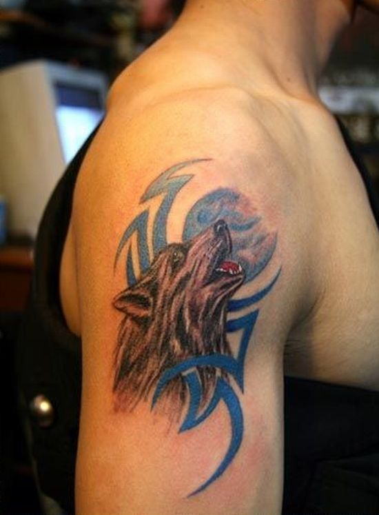 Head of Wolf Tattoo On Bicep – Tattoo For Men