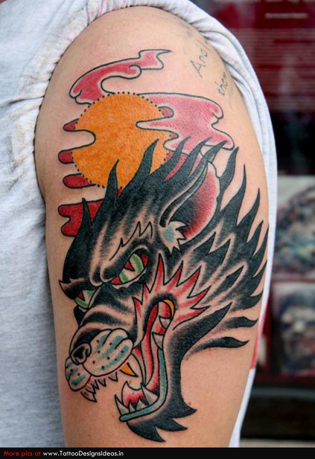 Tattoos For Men – Wolf Tattoo Design