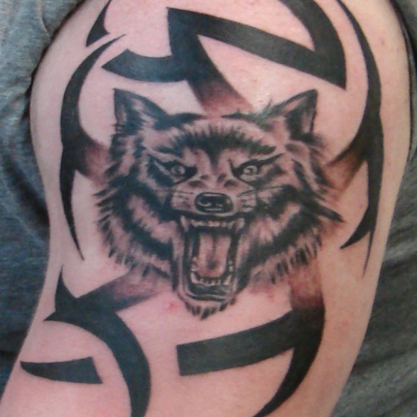 Tribal Wolf Tattoos On Bicep – Wolf Tattoo For Men Design