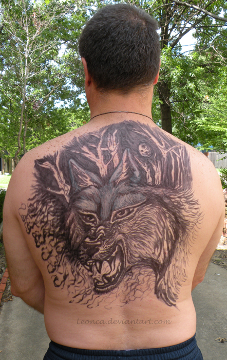Man With Wolf Back Tattoo – Wolf Tattoo For Men