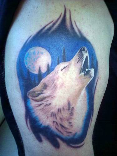 Wolf Tattoo Meaning Pictures Art Ideas Men Moon
