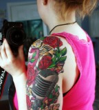 Cool Sleeve Rose Tattoos For Girls