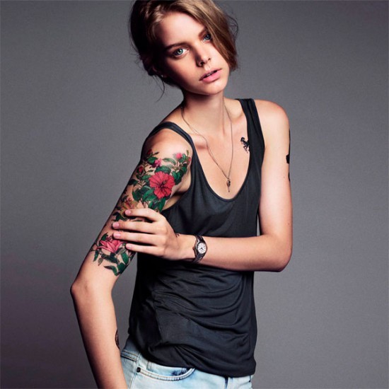 Half Sleeve Bold Tattoos For Women