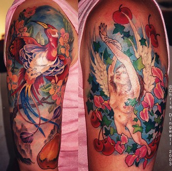 Amazing Colorful Quarter Sleeve Tattoo Design