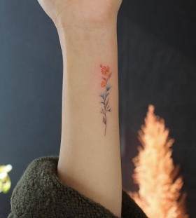 wrist flower tattoo